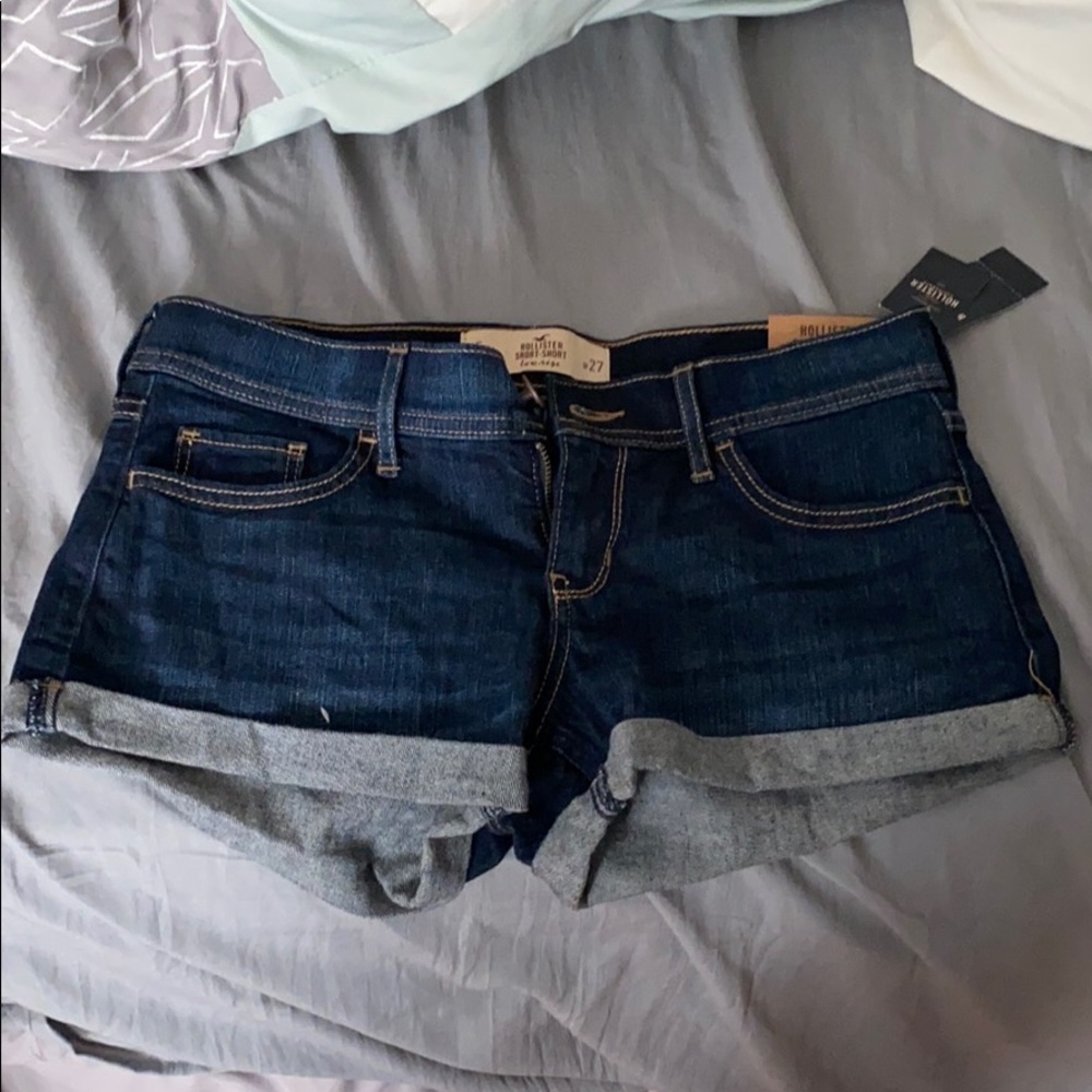 Hollister low rise short-short dark colored.